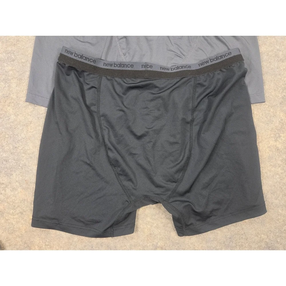 New Balance Mens 4 Pack Boxer Briefs XL Black Grey Performance Underwear